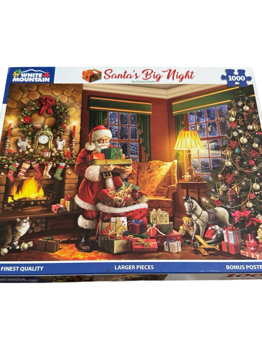 White Mountain Santa’s Big Night 1000 Pc Puzzle Daniel Pirola Large Pieces